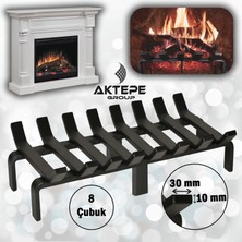 Aktepe Group Şömine Izgarası 48 cm x 32 cm 8 Çubuklu Ekstra Izgara Dar Gözlü Izgara