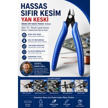 Transformacion Hassas Sıfır Kesim Yan Keski Mikro Dip Kesici 12.5cm Bakır Tel Plastik Çapak Kesme Maket Elektronik Devre Kartı Pensesi 723595