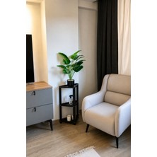 Blaene 3 Katlı Metal Köşe Raf 35X35X75 cm Siyah Dekoratif  Aksesuar Rafı Saksılık Mutfak Salon Rafı MDL-001-S