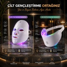 Velkar 7 Renk LED Yüz ve Boyun Bakım Maskesi Işık Terapili Cilt Bakım Cihazı