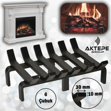 Aktepe Group Şömine Izgarası 36 cm x 32 cm 6 Çubuklu Ekstra Izgara Dar Gözlü Izgara