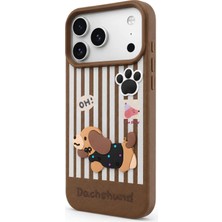 Iphone 17 Pro Max Uyumlu Sevimli Köpek Desenli Arka Kapak Kılıf