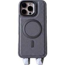 Iphone 16 Pro Max Uyumlu Deri Stantlı Magsafe Özellikli Premium Kılıf Arka Kapak