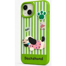 Iphone 15 Uyumlu Sevimli Köpek Desenli Arka Kapak Kılıf
