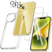 iPhone 15 Uyumlu 1 Şeffaf Kılıf + 2 Ekran Koruyucu + 2 Kamera Lens Koruyucu (5 Ürün)