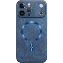 Iphone 16 Uyumlu Lüx Arkası Kumaş Dönüştürücü Magsafe Özellikli Kılıf