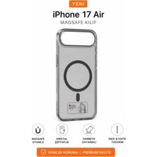 Iphone 17 Air Uyumlu Mika Magsafe Özellikli Şeffaf Sararmaz Lüx Sert Kılıf Arka Kapak