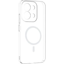Redmi 15 C Uyumlu Mika Magsafe Özellikli Şeffaf Sararmaz Lüx Sert Kılıf Arka Kapak