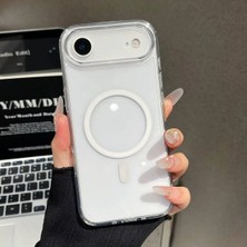 Iphone 17 Air Uyumlu Mika Magsafe Özellikli Şeffaf Sararmaz Lüx Sert Kılıf Arka Kapak