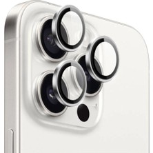 Iphone 16 Pro Max Uyumlu Kamera Koruyucu Lens 16 Pro Max Lens Kamera Koruyucu Beyaz Titanyum