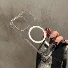 Iphone 15 Pro Max Uyumlu  Mika Magsafe Özellikli Şeffaf Sararmaz Lüx Sert Kılıf Arka Kapak