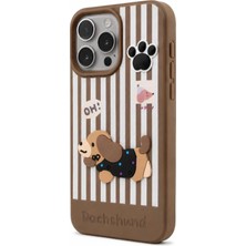 Iphone 16 Pro Max Uyumlu Sevimli Köpek Desenli Arka Kapak Kılıf