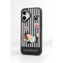 Iphone 16 Uyumlu Sevimli Köpek Desenli Arka Kapak Kılıf
