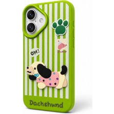 Iphone 16 Uyumlu Sevimli Köpek Desenli Arka Kapak Kılıf