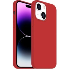 Apple Iphone 15 Kılıf Kadife Lansman Pembe Yumuşak Liquid Silikon Kamera Korumalı Kapak