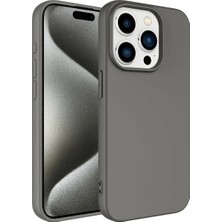 Apple iPhone 15 Pro Max Kılıf Kadife Lansman Soft Yumuşak Liquid Silikon Kamera Korumalı Kapak