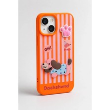 Iphone 15 Uyumlu Sevimli Köpek Desenli Arka Kapak Kılıf