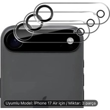 Iphone 17 Air Tam Kapatan Kaliteli Kamera Koruyucu 9h Ultra Hd Kamera Lens ve Yüzey Koruma