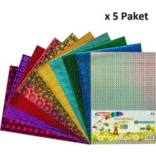 Bigpoint Hologramlı Kağıt A4 Karışık 10 Renk - 80 Gram x 5 Paket