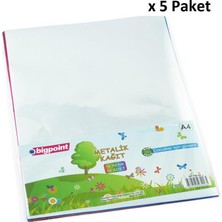 Bigpoint Metalik(Aynalı) Kağıt A4 Karışık 10 Renk - 80 Gram x 5 Paket