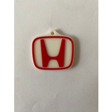 HAYALHANE3D Honda Kırmızı Beyaz Anahtarlık
