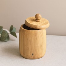 Royaleks Kapaklı Ahşap Bambu Şekerlik 7.5 x 8.5 cm