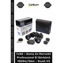 Carlburn #dürbün Zoom Avcı 7X50 – Geniş Ön Mercekli Profesyonel El Dürbünü – 1000M56M – Siyah V3