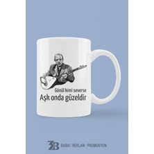3B Baskı Reklam Promosyon Neşet Ertaş Temalı Porselen Kupa Bardak
