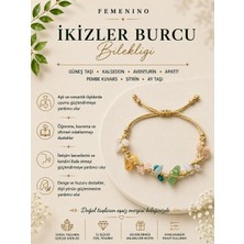 Femenino  Ikizler Burcu Doğal Taş Makrome Bileklik