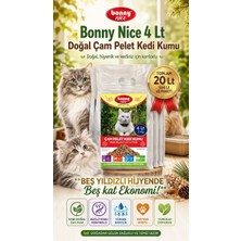 Bonny Nice Doğal Kedi Kumu Çam Pellet 2 Kg 4 Lt (5 Paket)