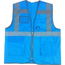 Selective Mühendis Tipi Reflektif - Cepli Ikaz Yeleği - Mavi