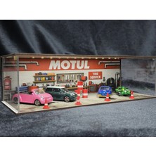 Fabrikahsap Fabrikahşap Eco Pilli 1/64 Diorama Garaj Model Araba Standı Hotwheels Mini Gt Koleksiyon Matchbox