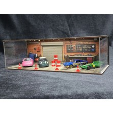 Fabrikahsap Fabrikahşap Eco Pilli 1/64 Diorama Garaj Model Araba Standı Hotwheels Mini Gt Koleksiyon Matchbox