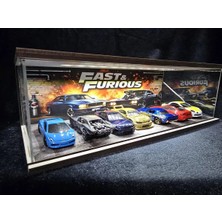 Fabrikahsap Fabrikahşap Dekoratif 1.64 Diorama Model Araba Standı USB Ledli 7 Araçlık Hotwheels Mini Gt Koleksiyon Fast And