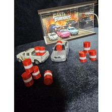 Fabrikahsap Fabrikahşap Dekoratif 10 Adet Yağ Varili Diorama Model Araba Garaj Aksesuarı Hotwheels