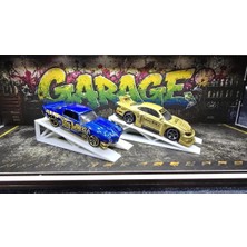 Fabrikahsap Fabrikahşap 1 64 Diorama 2 Li Beyaz Model Araba Sergileme Rampası Diecast Garaj Aksesuarı
