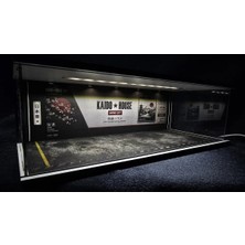 Fabrikahsap Fabrikahşap Kaido House Kayar Kapaklı 1.64 Diorama Model Araba Garaj Standı USB Ledli 7 Araçlık Hotwheels Mini Gt Koleksiyon