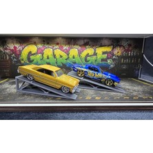 Fabrikahsap Fabrikahşap 1 64 Diorama 2 Li Gri Model Araba Sergileme Rampası Diecast Garaj Aksesuarı