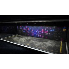 Fabrikahsap Fabrikahşap Tokyo Sokak 1.64 Diorama Model Araba Garaj Standı USB Ledli 7 Araçlık Hotwheels Mini Gt Koleksiyon