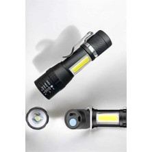 Uslucan Alışveriş El Feneri LED USB Şarjlı Zoom Mini LED Işık Acil Durum Feneri