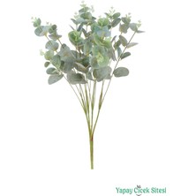 Yapay Çiçek Sitesi Yapay Çiçekli Okaliptüs Demeti 47 cm Pudra Yeşil