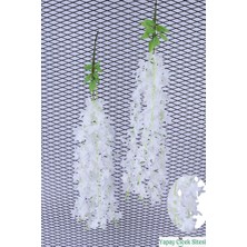Yapay Çiçek Sitesi Yapay Sarkan Akasya Sarmaşığı 80 cm - 2 Adet - Kar Beyaz