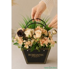 Yapay Çiçek Sitesi Yapay Çiçekli Romantic Çantalı Aranjman Model 43