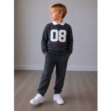 Cg Kids Polo Yaka Nakışlı Erkek Çocuk Sweatshirt & Eşofman Alt Üst Takım – Kolej Stili ve Şıklık Bir Arada