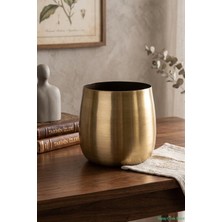 Yapay Çiçek Sitesi Metal Cezve Saksı 13 cm Bronz
