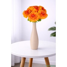 Yapay Çiçek Sitesi Yapay Iri Kafalı Gerbera Buketi 6lı Turuncu
