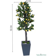 Yapay Çiçek Sitesi Yapay Limon Ağacı 155 cm Ahşap Saksıda