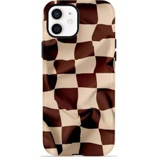 Piyasa Sepeti iPhone 12 Vorian Çift Katmanlı MagSafe Kılıf Mocha Melt Checker