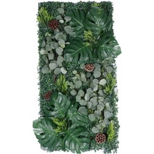 Yapay Çiçek Sitesi Yapay Bitkili Duvar Paneli 50X100 cm Model 2