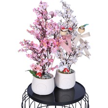 Yapay Çiçek Sitesi Yapay Japon Kiraz Çiçeği Bahar Dalı Ağacı 52 cm 2li Set